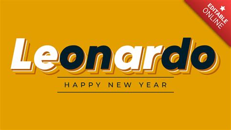 Leonardo Happy New Year D Font Generador De Efectos De Texto