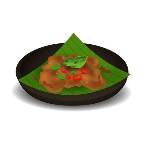 Premium Vector Beef Rendang Indonesian Food Vector Stock Illustration