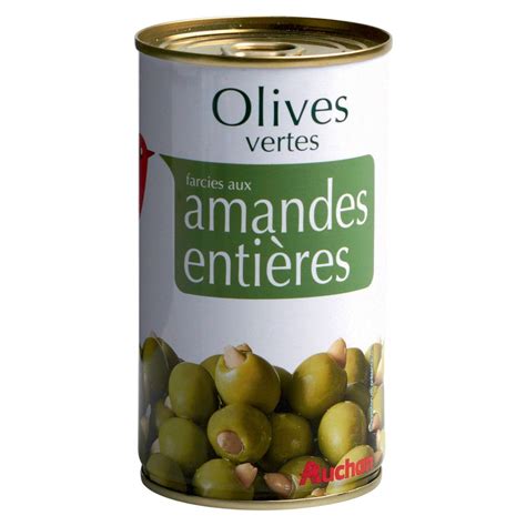 Auchan Olives Vertes Farcies Aux Amandes Enti Res En Bo Te G Pas