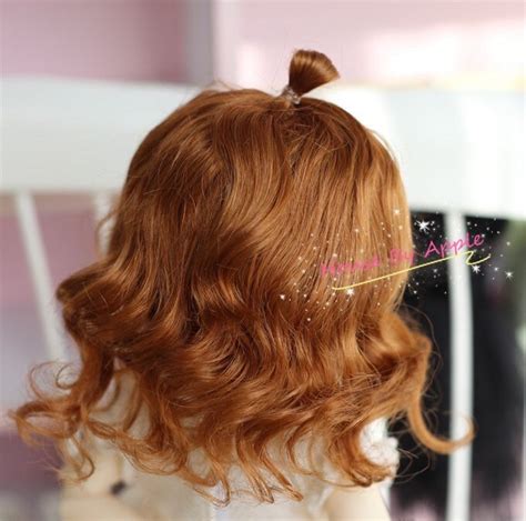 Bjd Cute Carrot Naturally Curly Hair Imitation Mohair Wig For Etsy