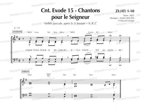 Chantons En Eglise Cantique Exode Chantons Pour Le Seigneur