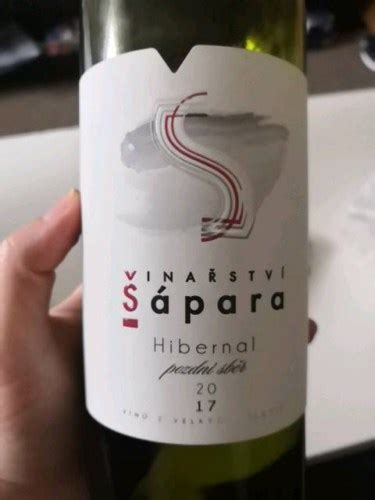 Vinařství Sápara Hibernal Pozdní sběr Vivino US