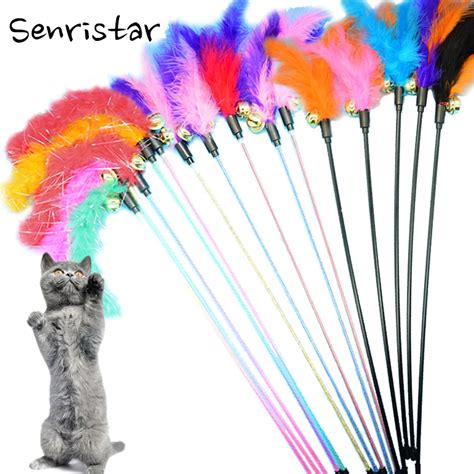 Aliexpress Buy 1pcs Lot Plush Feather Bell Rod Toy For Cat