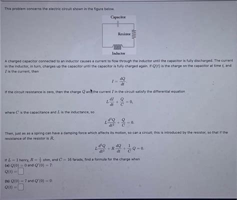 Solved This Problem Concerns The Electric Circuit Shown In Chegg