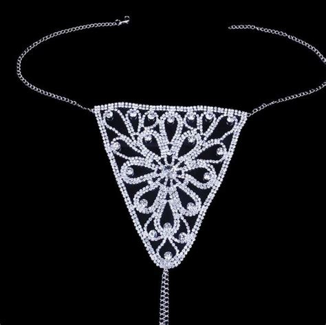 Sexy Shiny Rhinestone Body Chain Jewelry Flower Panties Chain Etsy