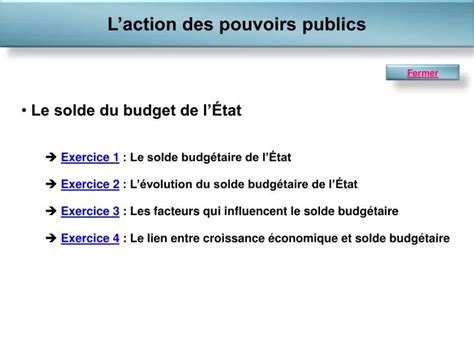 PPT Le solde du budget de lÉtat Exercice 1 Le solde budgétaire de