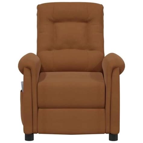 Zerodis Fauteuil Releveur Inclinable De Massage Marron Tissu Microfibre