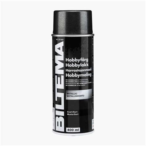 Spraypaint Metallic Black Ml Biltema No