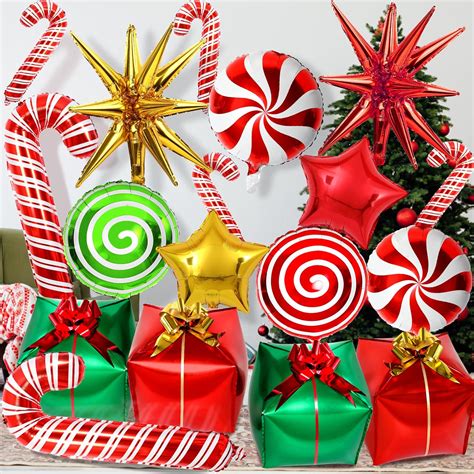 Lwbdd Merry Christmas Candy Foil Balloons Christmas