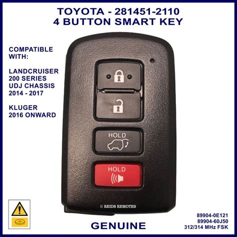 Toyota Kluger Lc Series Proximity Key E Or J