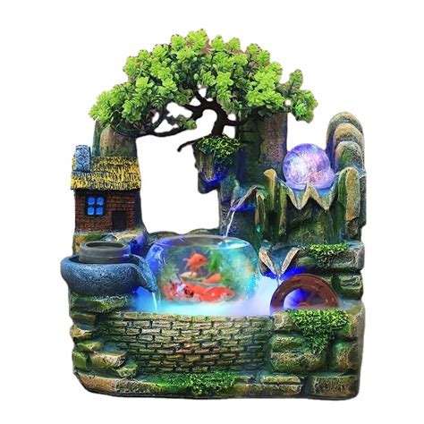 Creative Circular Fish Tank Rockery Circulating Water Humidifier ...