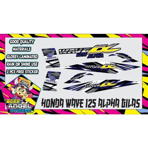 Honda Wave 125 S Alpha Gilas Cx Stock Decals Shopee Philippines