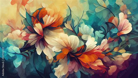 Abstract floral organic wallpaper background illustration Stock Illustration | Adobe Stock