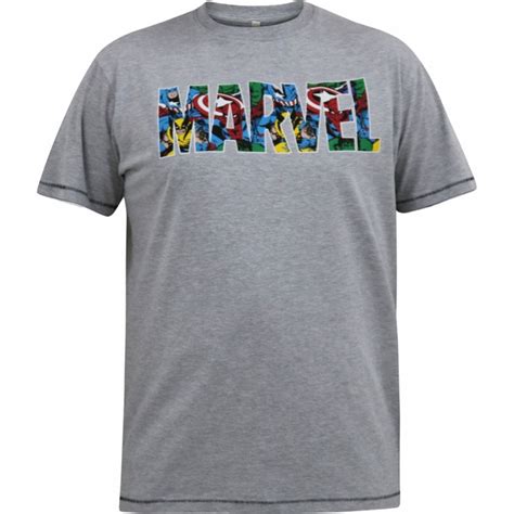 D Mens Big Size Marvel Print Cotton Crew Neck T Shirt Clothing