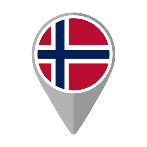 Premium Vector Norway Flag On Location Pin