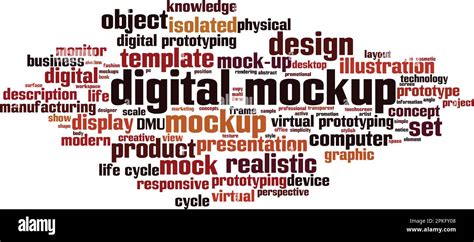 Digital Mockup Word Cloud Concept Collage Made Of Words About Digital