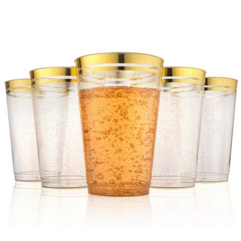 Perfect Settings Gold Glitter Plastic Cups Oz Cups