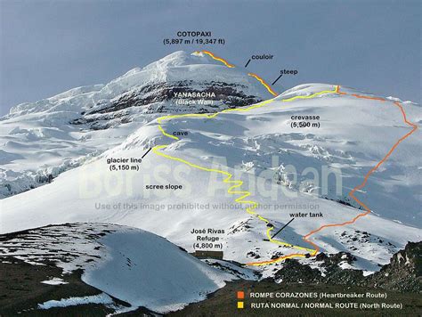 Cotopaxi Topo Photographic Map 2015 : Photos, Diagrams & Topos : SummitPost