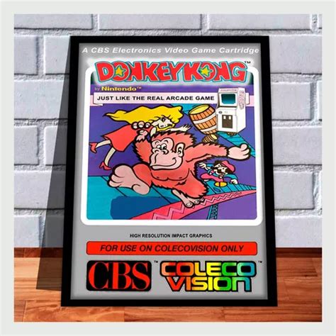 Quadro Decorativo Capa Donkey Kong A4 Gamer Colecovision