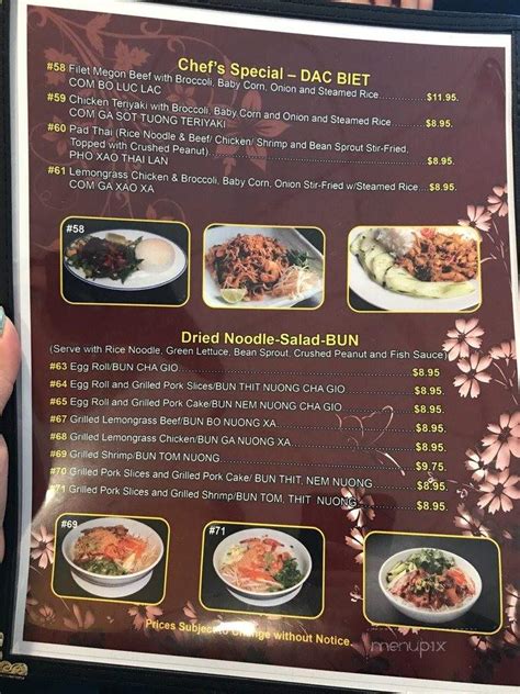 Menu Of Pho Vy 2 In Bakersfield CA 93313