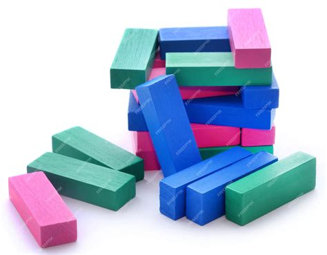 Premium Photo Jenga Building Of Colorful Wooden Blocks