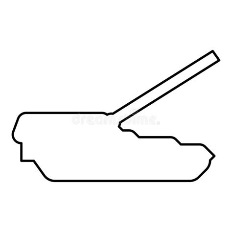 Self Propelled Howitzer Artillery System Contour Outline Line Icon