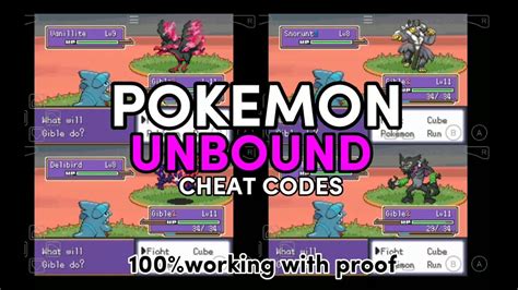 All Cheat Codes Pokemon Unbound ROM Hack Aposte No Jogo Do Bicho