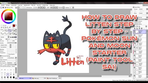 How To Draw Litten Step By Step Pokémon Sun And Moon Starter Paint