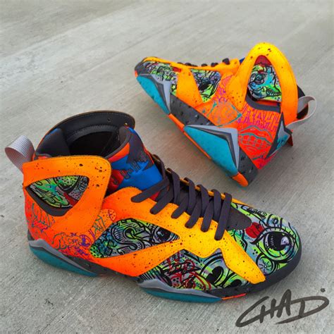 Battery Acid - Custom Painted NIKE JORDAN 7's – chadcantcolor