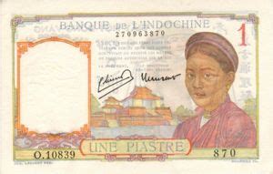 Banknote 1 Piastre French Indochina 1932 1939 ND Issue Wor P 54d