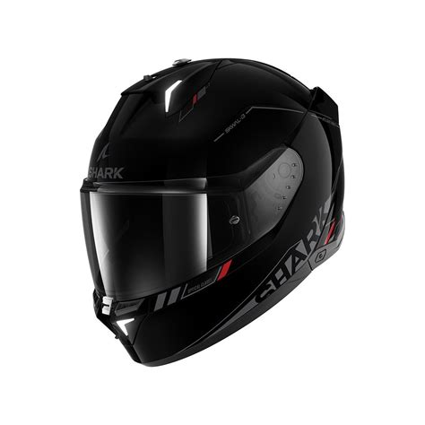 Casco Shark Skwal I Blank Sp Negro Antracita Rojo