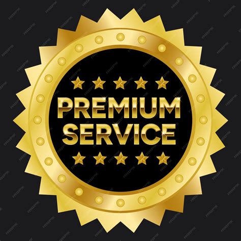 Premium Vector Gold And Black Premium Service Stamp Medal Sticker