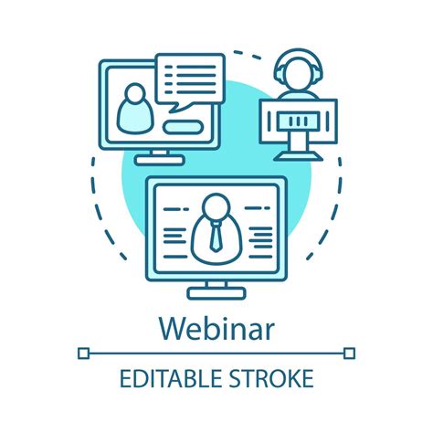 Webinar Blue Concept Icon E Learning Idea Thin Line Illustration Web