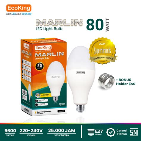 Jual EcoKing Lampu Bohlam Led Mercury Marlin 80W Cahaya Putih Shopee