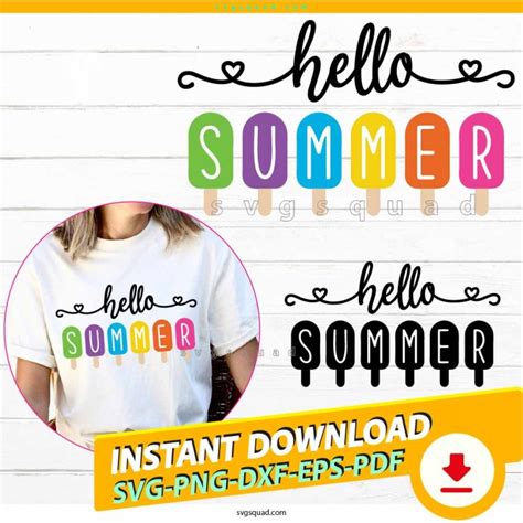 Hello Summer Svg Png Summer Sign Svg Hello Summer Shirt Svg Cricut