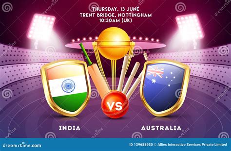 India Vs Australia Cricket Tournament Poster Design with Countries Flag ...