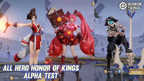 All Hero Honor Of Kings Global Alpha Test 63 Hero In Alpha Test