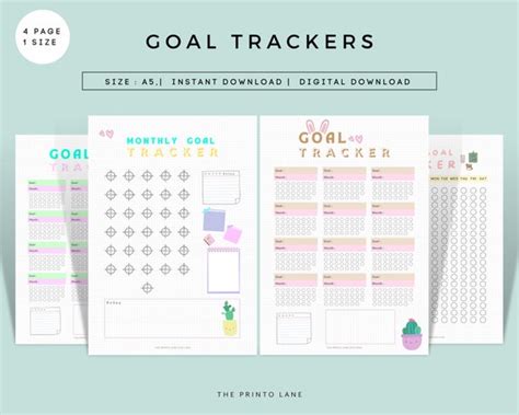 Goal Tracker Goal Tracker Printable Goal Tracker Routine - Etsy