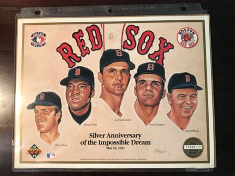 1967 Boston Red Sox Carl Yastrzemski Tony Conigliaro Promo Sheet Upper