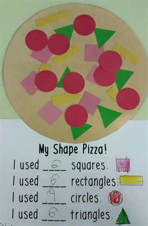 Shape Pizza Math Activities Preschool Shapes Preschool Preschool Learning Activities