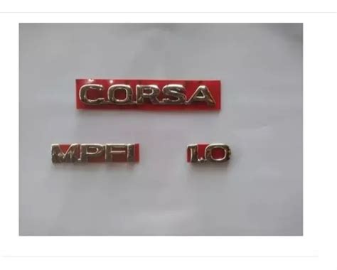 Emblema Letreiro Cromado Gm Corsa Mpfi Kit P