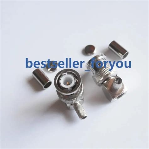 10X 90 Deg BNC Male Plug Right Angle Crimp RG58 LMR195 RG142 Cable RF