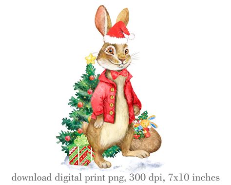 Peter Rabbit Christmas PNG Peter Rabbit Sublimation Design Christmas