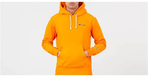 Champion Hoodie Orange For Men Lyst