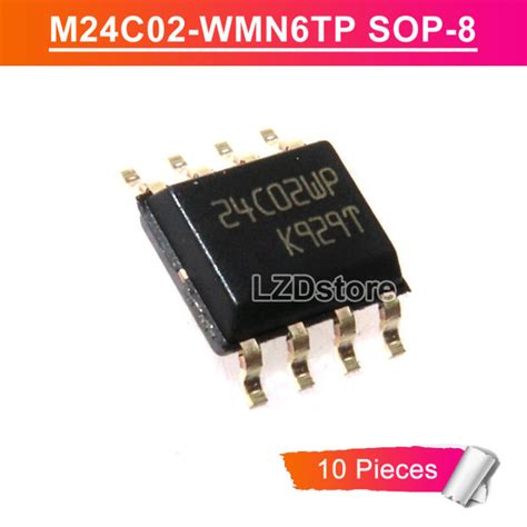 10pcs 24C02WP SOP8 M24C02 WMN6TP SOP 8 SMD Serial Bus EEPROM Chip IC