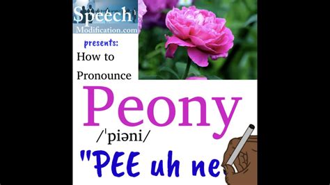 How To Pronounce Peony Youtube