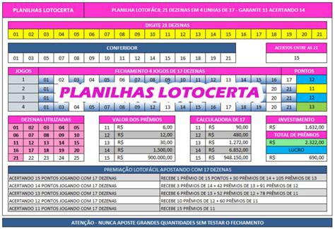 Planilha Lotof Cil Dezenas Em Jogos De Lotocerta