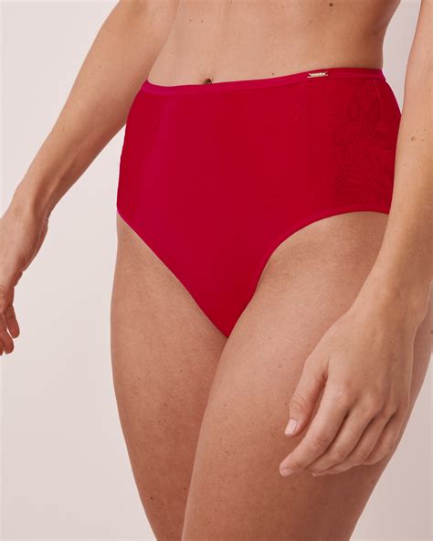 La Vie En Rose Microfiber Sleek Back High Waist Bikini Panty