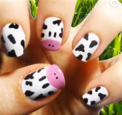 Mooooo Cow Nails Nails Cute Nail Art