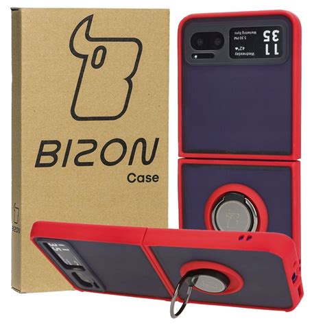 Etui Bizon Case Hybrid Ring Do Motorola Razr 40 Czerwone Bizon